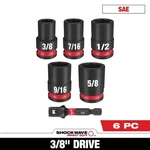 Milwaukee Shockwave 3/8" Drive Sae Point Impact Socket Set 6-PIECE. Fixed Price $17.99.