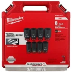 Milwaukee Shockwave 8PC 3/4 Drive Sae Point Impact Duty Socket Set #49667018. Fixed Price $149.95.