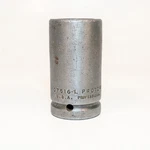 Vintage Proto #07516-L Professional 3/4" Drive 6-POINT 1" Impact Socket Usa. Fixed Price $10.50.