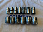 Snap-on Usa 1/2" Drive 13PC 6PT Metric Flank Shallow Socket Set 313TWMYA. Fixed Price $252.00.