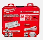 Milwaukee Ratchet And Socket Set With Case 26-PIECE Sae 48-22-9404 New. Fixed Price $66.50.