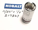 Kobalt 11/32" X 1/4" Dr Standard Socket 12 Point #217867 Free Shipping. Fixed Price $9.96.