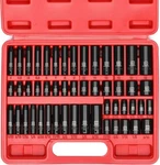 Mixpower 50 Pieces 1/4" Dr. Impact Socket Set, Without Accessories, Black. Fixed Price $53.99.