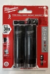 Milwaukee Tool 49-66-4485 3 Pc. Shockwave Impact Duty 1/2 In. Drive Sae Deep. Fixed Price $17.50.