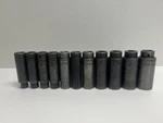 Mac Tools 11PC Metric 10-24MM Range Deep Impact Socket Set 1/2" Drive. Fixed Price $124.99.