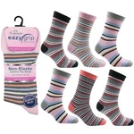 6 Pairs Ladies Eazy Grip Socks Uk Size 4-8 (eur 37-42), Assorted Stripes. Fixed Price $13.41.