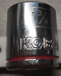 Kobalt 3/4" 12 Point 3/8" Drive Shallow Polished Chrome Socket 338209. Fixed Price $7.49.