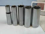 Easco 5PC Drive 6PT Deep Sae Sockets, 3/8, 7/16, 9/16, 5/8, 11/16, Usa Made. Fixed Price $15.50.