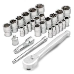 Powerbuilt 28 Pc Sae&metric Zeon Socket Set - 90 Tooth Ratchet 240120. Fixed Price $79.95.