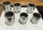 3/4 Drive 12 Point S-k Sk Sockets Lot 47160 47156 47152 47148 47146 47144. Fixed Price $50.00.