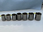 Craftsman 7PC 3/8 Drive 6PT Metric Sockets, Gm Series, 12, 14-19MM, Yellow. Fixed Price $18.00.