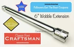 Craftsman 3/8" In. Drive 6" Wobble Extension Bar 44286. Fixed Price $9.96.