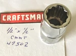 Craftsman 1/2" X Dr Socket Cmmt 47502 - 12 Point Free Usa Shipping. Fixed Price $9.96.