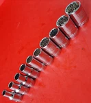 New 3/16 To 9/16" Easy Read Craftsman 12 Point 1/4" Drive Sae Shallow Socket Set. Fixed Price $24.83.