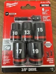 Milwaukee 49-66-7036 Metric Impact Socket Set 3/8" Drive Steel Heavy Duty 6PC. Fixed Price $22.99.