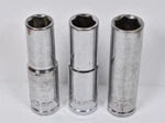 Set Of 3 Pm Popular Mechanics 1/2" Drive Metric Deep Well 6-POINT Hex Sockets. Fixed Price $20.00.