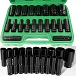 20PCS 1/2''DEEP Impact Sockets Set Drive Metric 8MM-32MM 6-POINT W/case. Fixed Price $29.98.