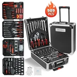 909PCS Tool Set W/trolley Case Box Organize Mechanics Kit Wrenches Socket. Fixed Price $98.00.