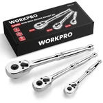 Workpro 3PC Ratchet Set Quick Release Reversible 72-TOOTH 1/4" 3/8" 1/2" Drive. Fixed Price $32.99.