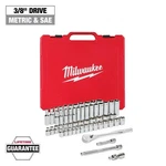 Milwaukee 48-22-9008 56-PC. 3/8 In. Drive Sae/metric Ratchet And Socket Set. Fixed Price $119.99.