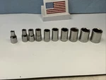 Craftsman 1/4 Drive 10PC 6PT Metric "g" Sockets, 4-13MM, Usa. Fixed Price $22.50.