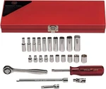 223 - 1/4INCH Drive 25 Piece Metal Boxed Set 6 Point Standard Sockets. Fixed Price $425.37.