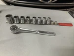 9 Pc Craftsman Usa Vintage Knurled Top Metric 1/2" Dr Set W/socket Tray. Fixed Price $49.00.