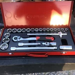 New Ampro 24PC. 6PT. 1/2 Dr. Socket Set 10-32MM W/metal Case. Fixed Price $75.00.