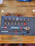 Proto 1/2"DR J54120KV Socket Set,pear HEAD,17PIECES 806K96. Missing 7/16". Fixed Price $219.99.