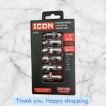 Icon S1US6 Professional Universal Socket Set Sae 1/4" Drive New Shipping. Fixed Price $32.00.