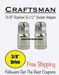 Lot Of Craftsman Extension Adapter Bar 3/8" Dr 1/2" CMMT99293. Fixed Price $13.96.