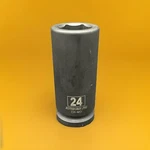 3/4 Inch Drive By 24MM Deep Impact Socket 6-POINT Cr-mo Alloy Steel Metric. Fixed Price $14.99.