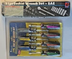 Olympia Tools 3/8 21PC Socket Set #09-920 & Pittsburgh 7 Sae Nut Driver. Fixed Price $19.99.