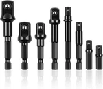 Drill Adapter Piece, Black Impact Sockets Set Fit For 1/4", 3/8. Fixed Price $8.42.