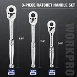 Workpro 3PCS Ratchet Set 1/4" 3/8" 1/2" Dr Handle Quick Release 72-TOOTH. Fixed Price $32.99.