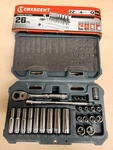 Crescent 26 Piece 1/4"DRIVE Point Standard&deep Sae Mechanics Tool Set- CSWS2C. Fixed Price $35.36.