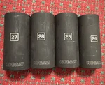 Kobalt 1/2" Drive 6PT Metric Deep Impact Socket Set Large 24-27MM New Nos. Fixed Price $39.99.