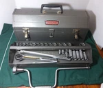 Vintage Craftsman Socket Set W/toolbox 28 Piece 12PT -v- Series 1/2 Drive. Fixed Price $120.00.