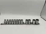 Craftsman Vv Series 12 Point 1/2" Drive Socket Set On RAIL-USA(2 Missing). Fixed Price $39.99.