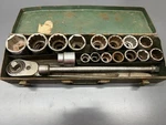 Vintage Jh Williams H-51 3/4" Drive Ratchet Socket Set Case Read Usa. Fixed Price $175.00.