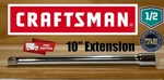 New Craftsman Socket Extension Bar, 1/2" Drive 10" CMMT44132. Fixed Price $14.95.