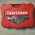 Craftsman 150PC Gunmetal Chrome Mechanic's Tool Set CMMT12035. Fixed Price $214.91.