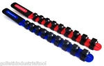 Goliath Industrial 1/2" Abs Plastic Red/blue Socket Rail Holder Organizer Rack. Fixed Price $12.99.