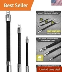3-PIECE Flexible Socket Extension Bar Set 1/2" 1/4" 3/8" Shaft Drive 10" 6". Fixed Price $19.99.