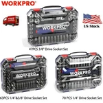 Workpro Drive Socket Set With Quick-release Ratchet Metric And Sae For Household. Fixed Price $42.99.