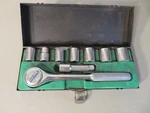 Vintage Thorsen 3/8 Drive 9PC Sae Socket Ratchet Set With Matching Tool Box. Fixed Price $25.00.