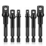 6PCS Impact Grade Socket Adapter Set, 1/4", 3/8", 1/2" Drive One Size, Black. Fixed Price $7.58.