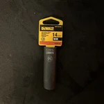 New Dewalt DWMT73947OSP 1/2 Drive X 14 Mm 6PT Deep Black Impact Socket 7515265. Fixed Price $10.60.