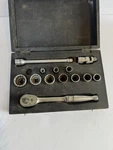 Vintage Snap On 3/8IN Socket Set With Ratchet And Swivel Custom Wooden Box.. Fixed Price $85.00.