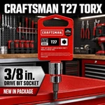 Craftsman T27 Torx Bit Socket 3/8" New In Package CMMT34488 Star Driver. Fixed Price $39.99.